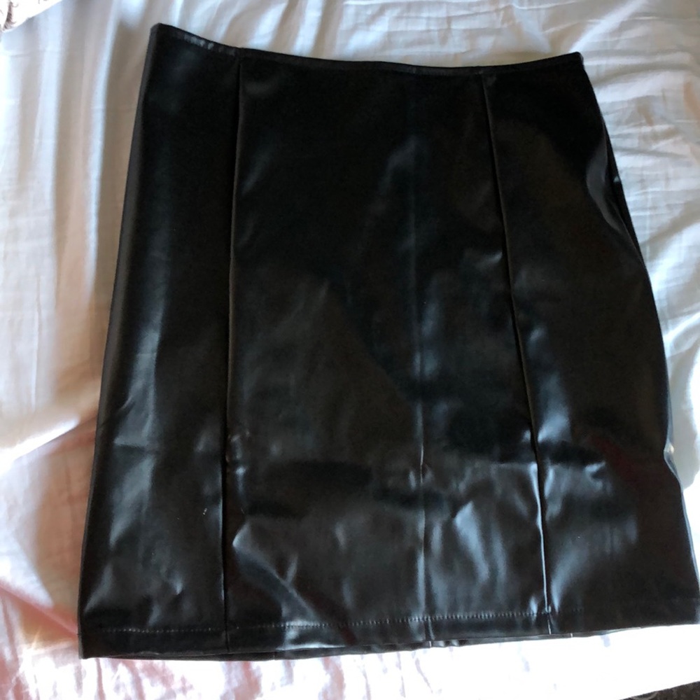 Leather Mini Skirt Black